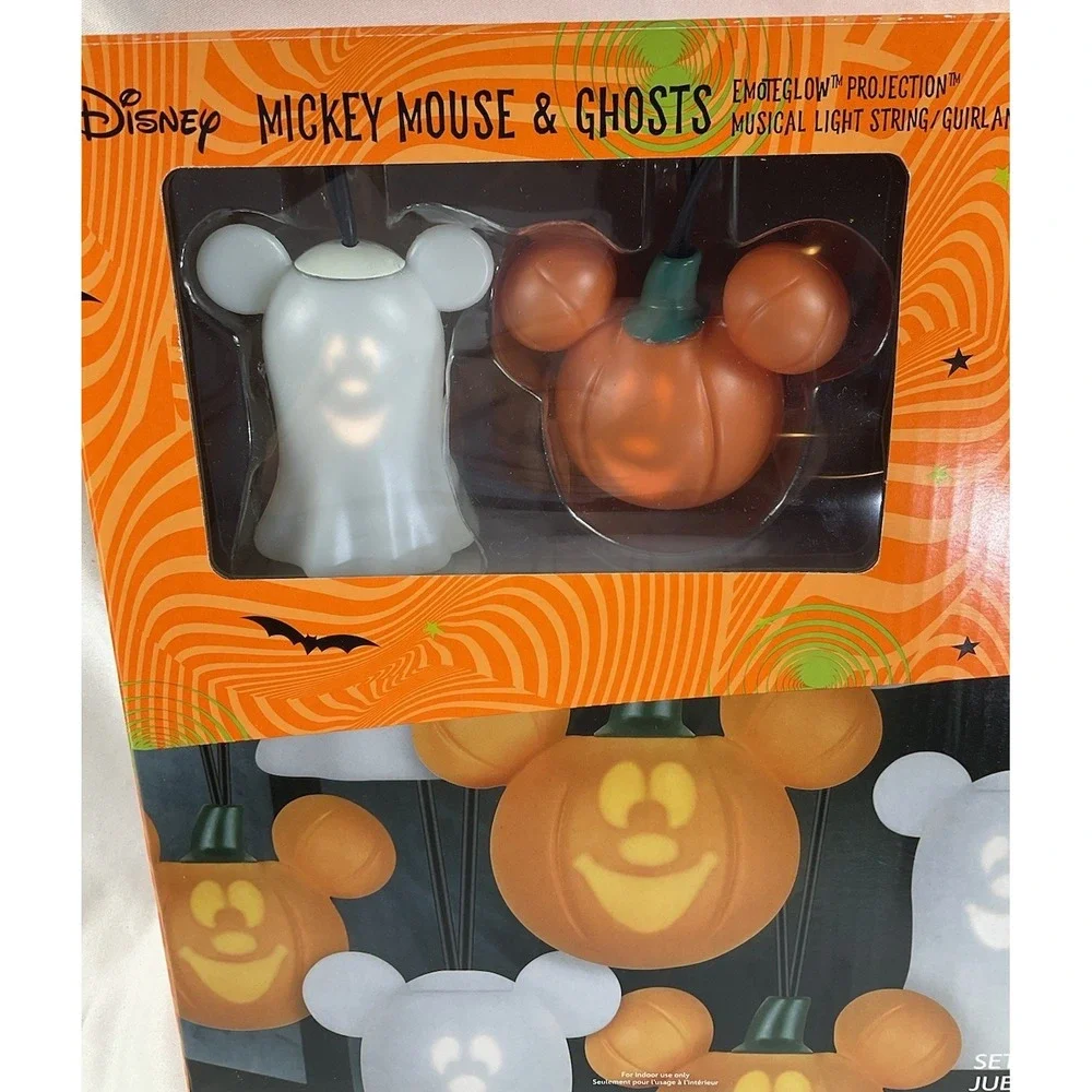 Disney Halloween Mickey Mouse Pumpkins & Ghosts Projection Singing String Lights